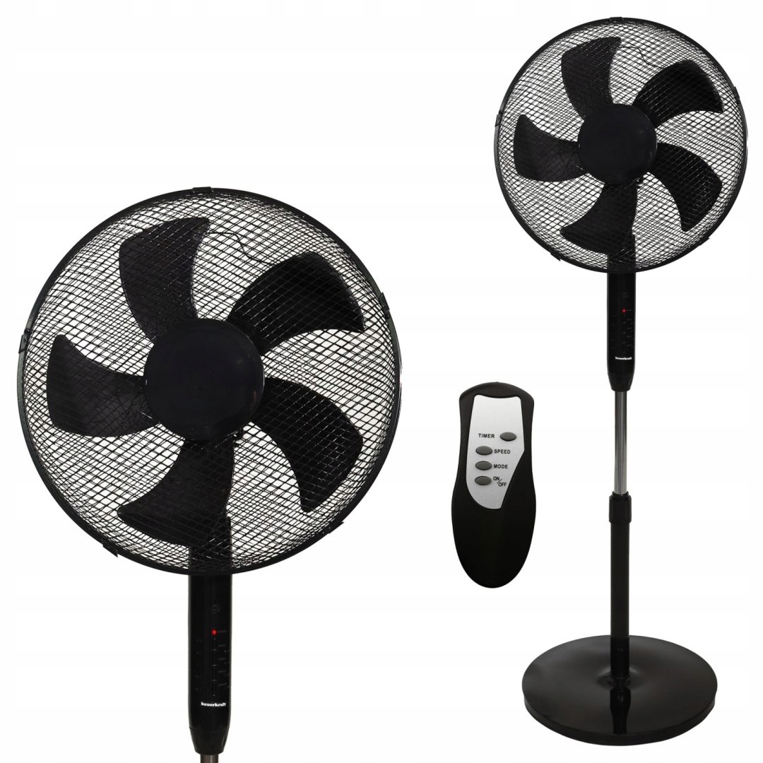 Podlahový ventilátor Stojanový ventilátor 5 lopatek Silný tichý časovač dálkový ovladač 3 tr