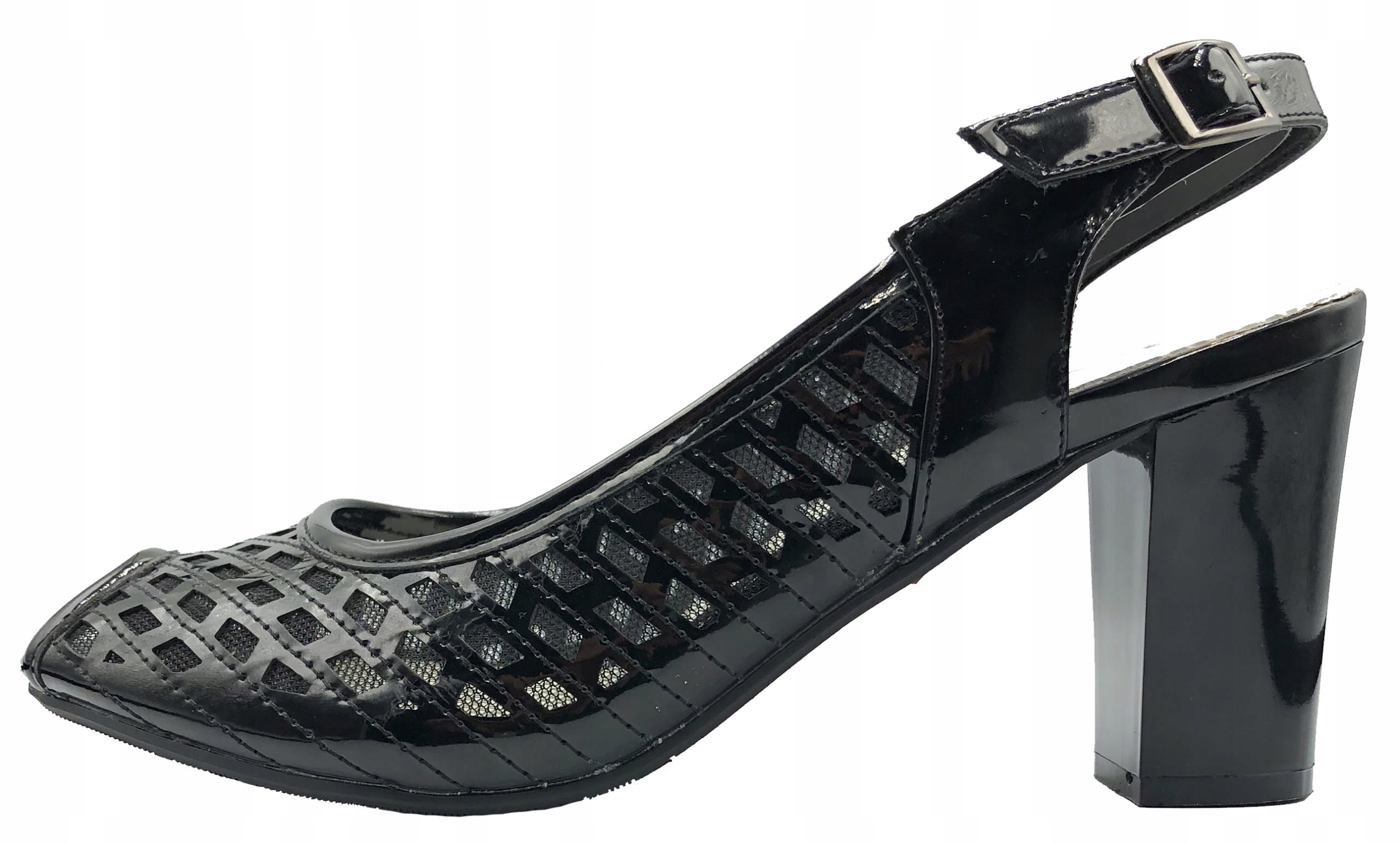 

Sandał Na Słupku Elegancki Czarny Jezzi 107-21 41