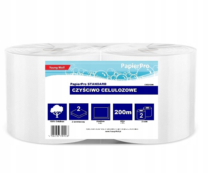 

Czyściwo celulozowe 200m 2 rolki Ręcznik papierowy