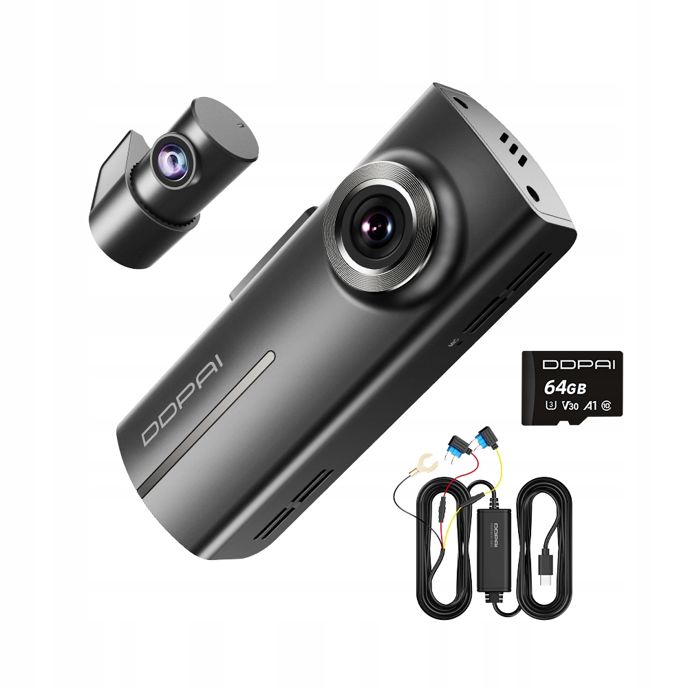 Automobilová Kamera Ddpai Videorekordér N1 Dual 64GB Zadní Hardwire Kit
