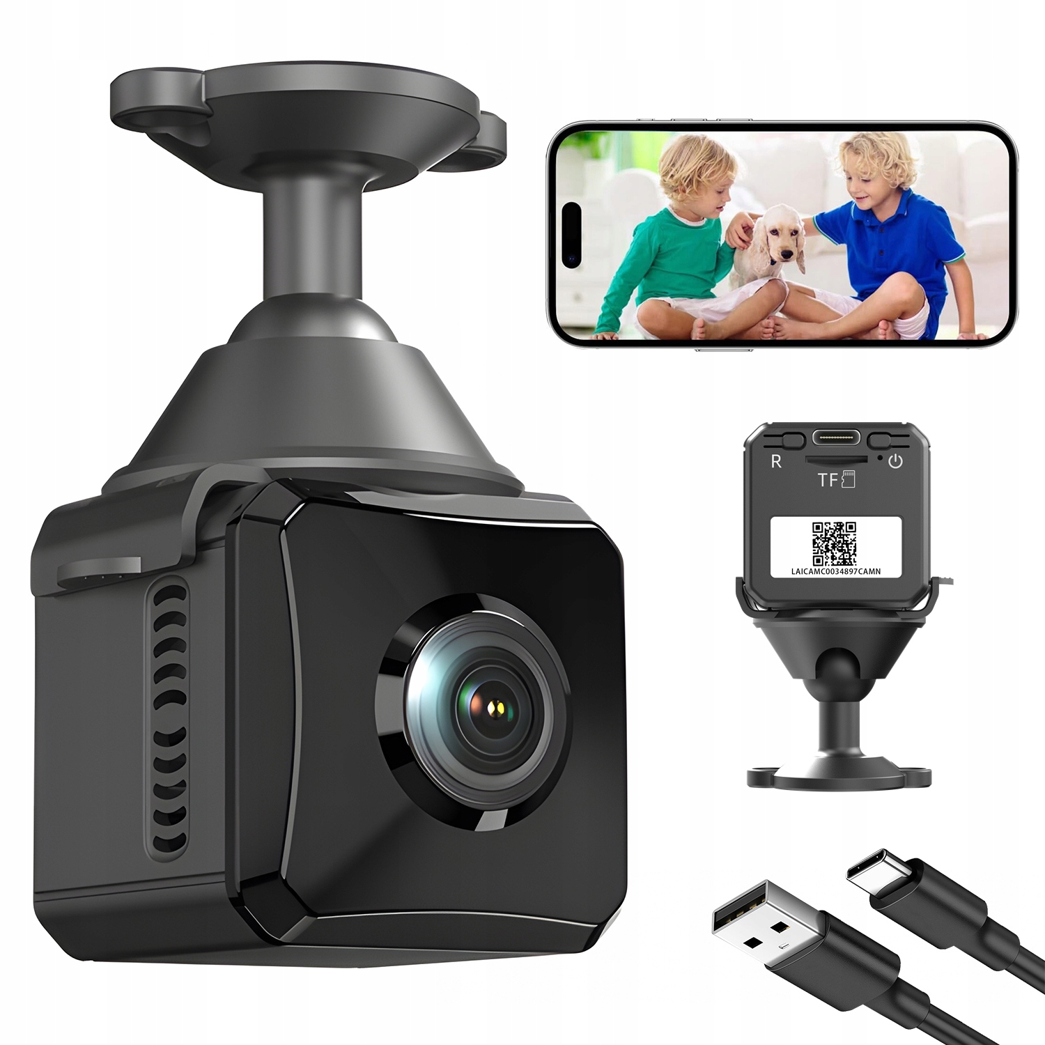 Mini Špionážní Kamera Wifi 1080P Detekce Pohybu Živý Náhled 7 Dní