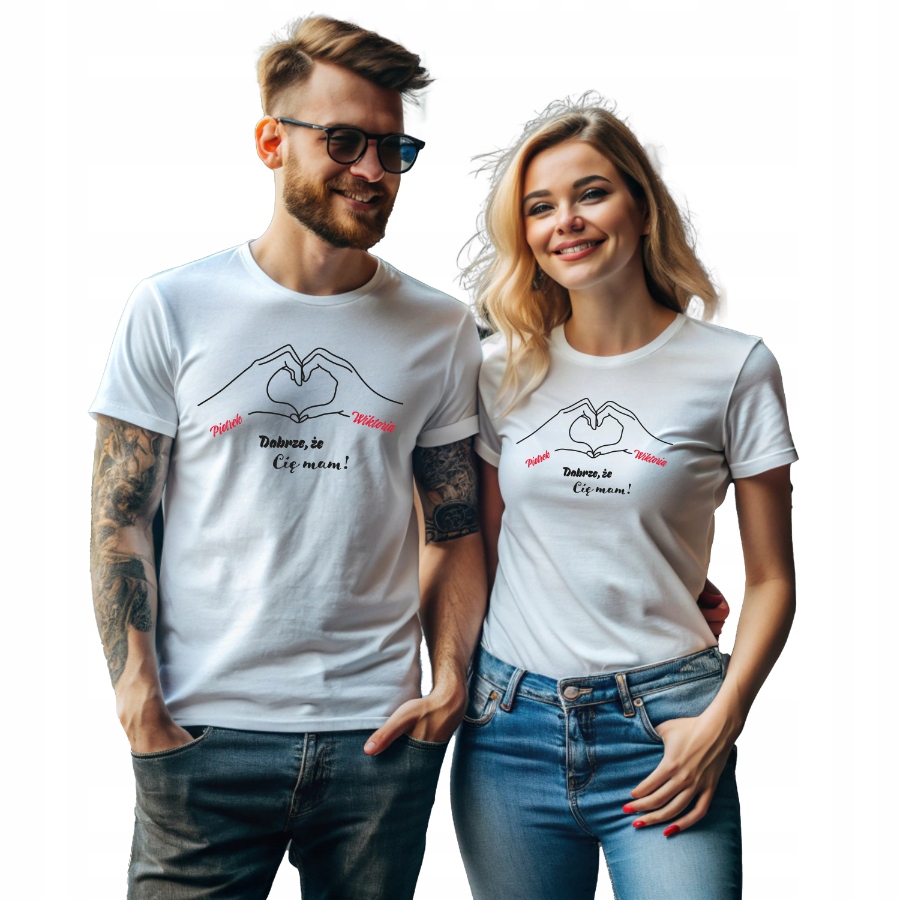 Sada Triček Pro Zamilované Páry Dárek Na Valentýna Se Jménem Bílá