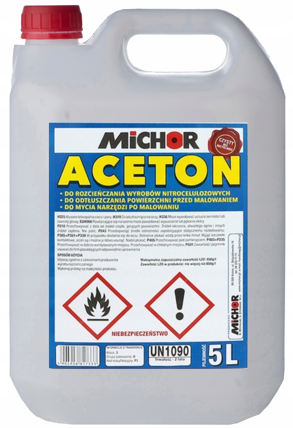 

Aceton Techniczny Zmywacz Rozcieńczalnik 5L