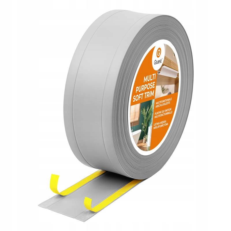 Dokončovacia lišta z Pvc 6v1 samolepiaca, šedá, 75 mm, 25 m, W1