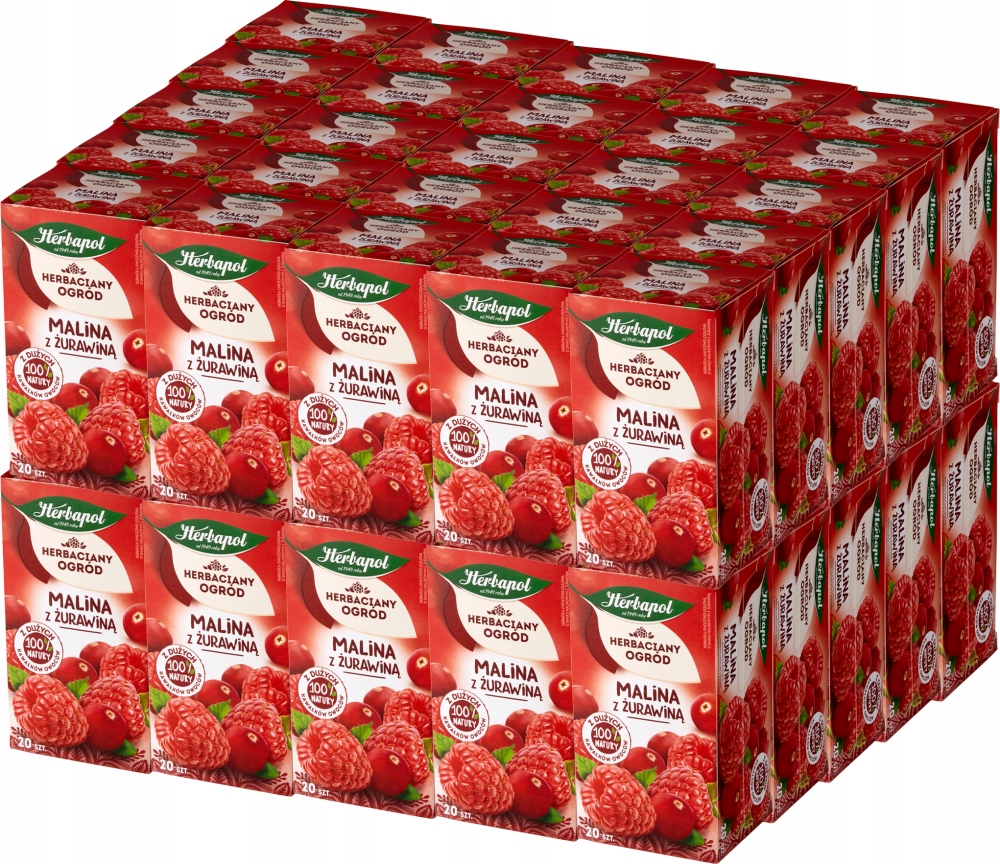 Herbata Herbapol Malina z Żurawiną 20 torebek x50