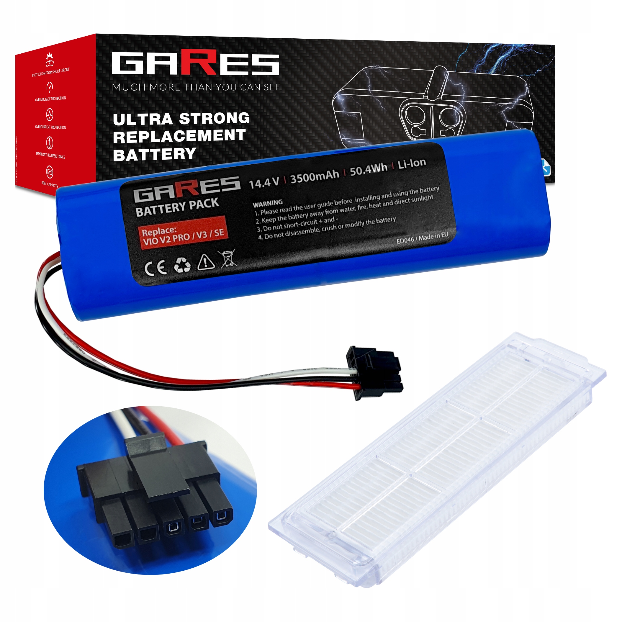 Baterie pro Viomi V2 Pro V3 Se STYTJ02YM Vacuum Mop Pro 14,4V 3,5Ah filtr