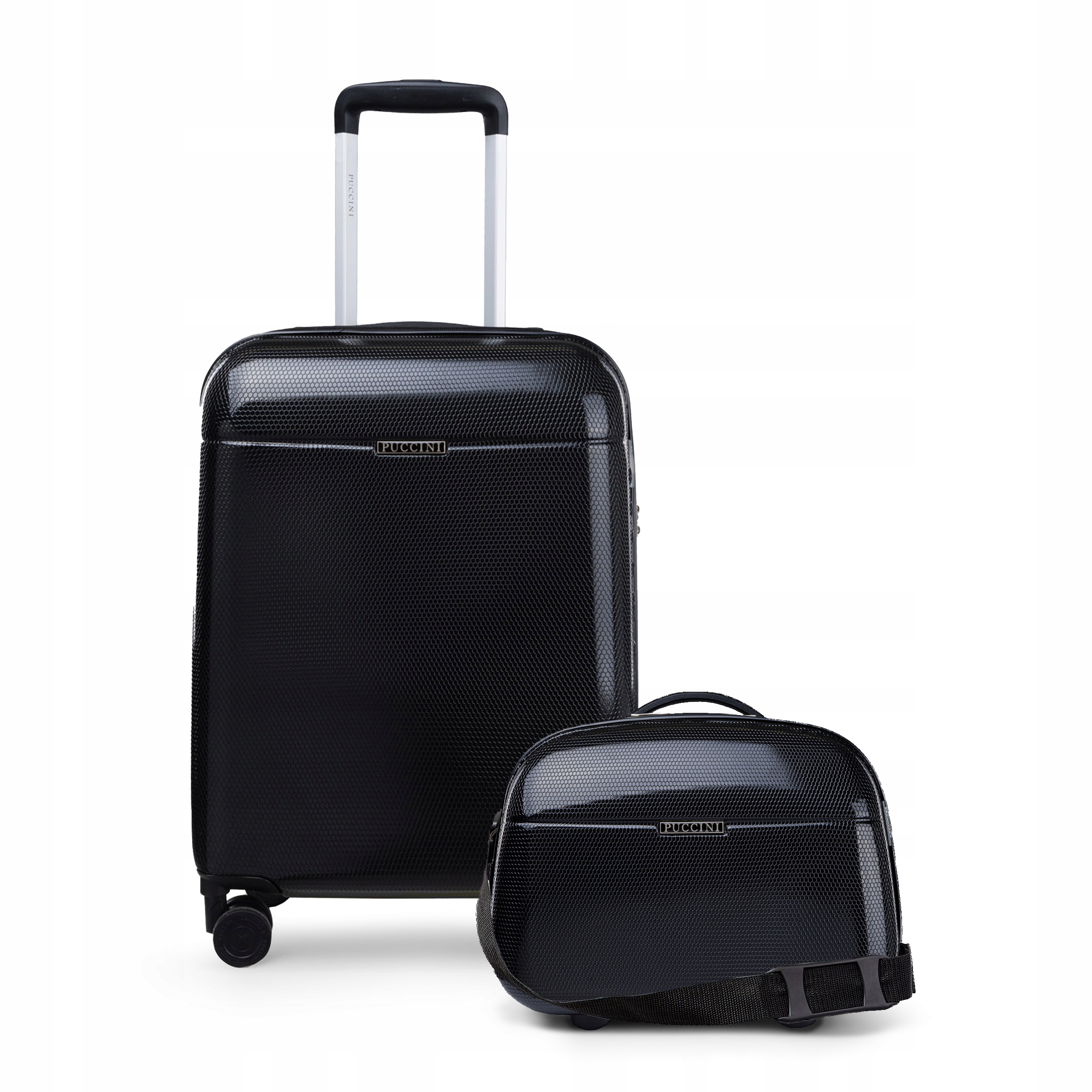 Puccini Zestaw Walizek Podróżnych Kabinowa Kuferek Pc Poliwęglan 2w1