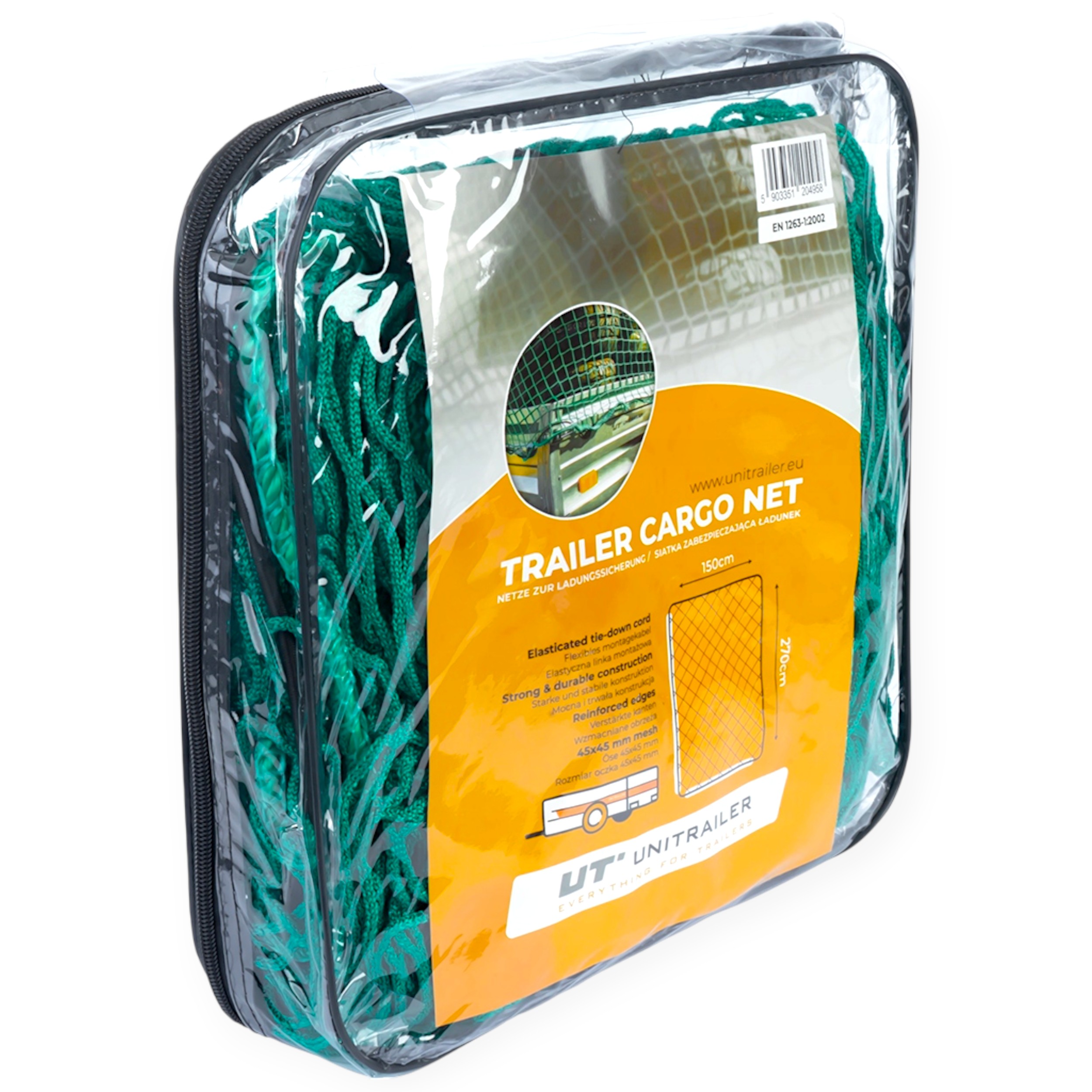 Siatka na przyczepę przyczepkę zabezpieczająca ładunek 150x270CM Unitrailer