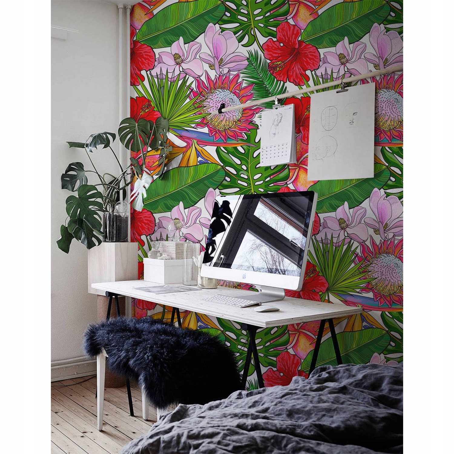 

Fototapeta Kolorowa monstera MagicStick 416x254 cm