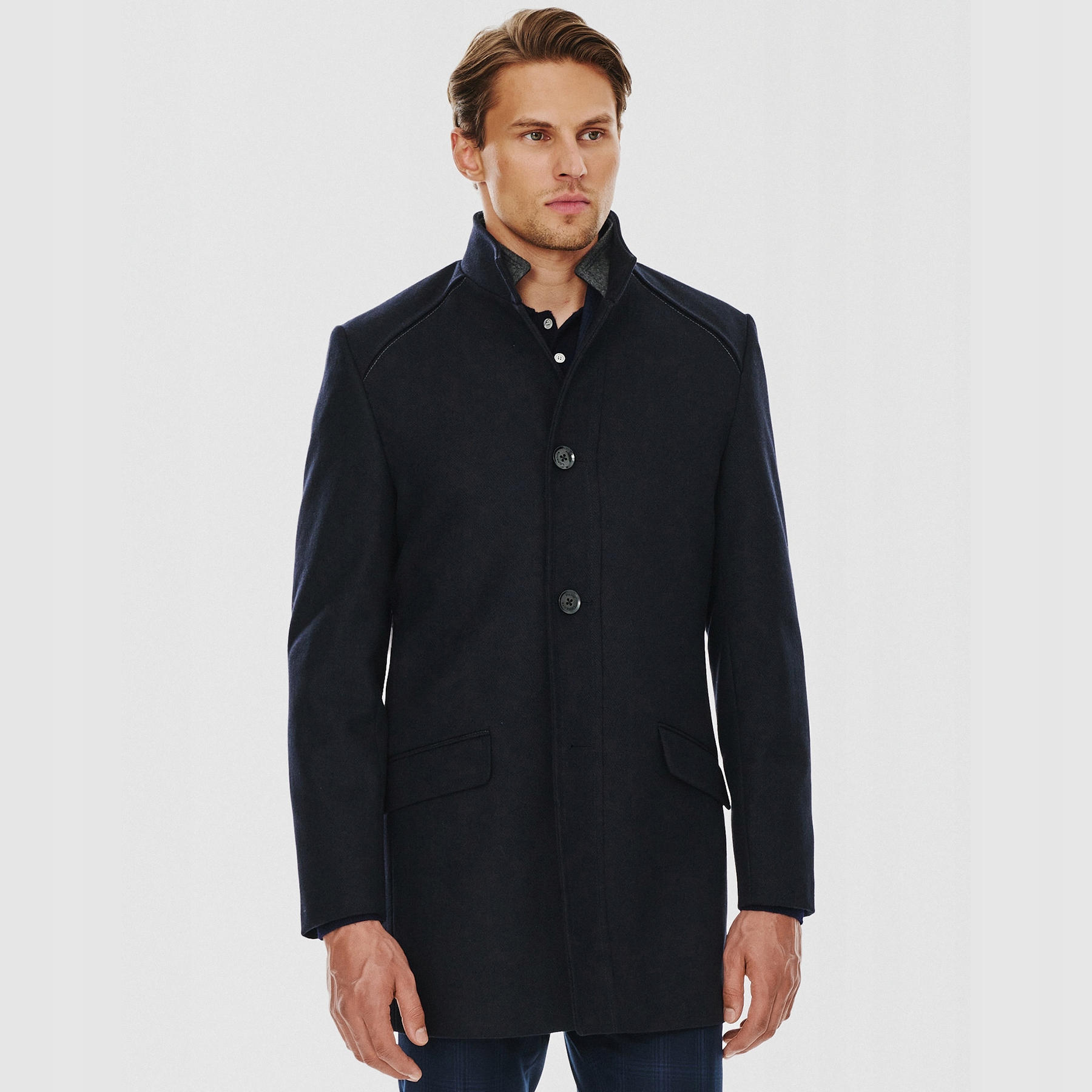 Tmavě modrý pánský kabát Pako Lorente vel
