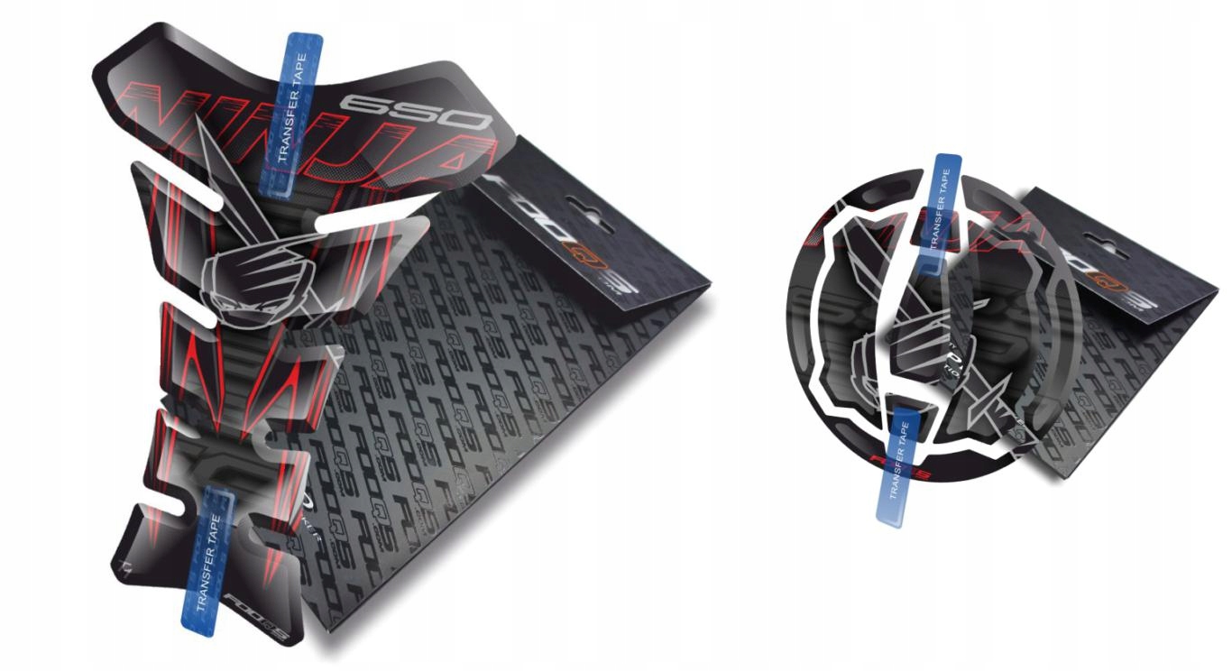 Tank-pad Cap-pad od společnosti Fooqs Kawasaki Ninja 650 Nový Model Černý Červený