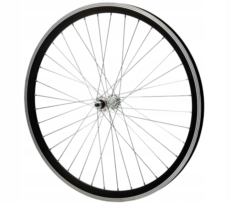 Přední kolo 28 palců přední Alu kuželové ráfky zesílené černé