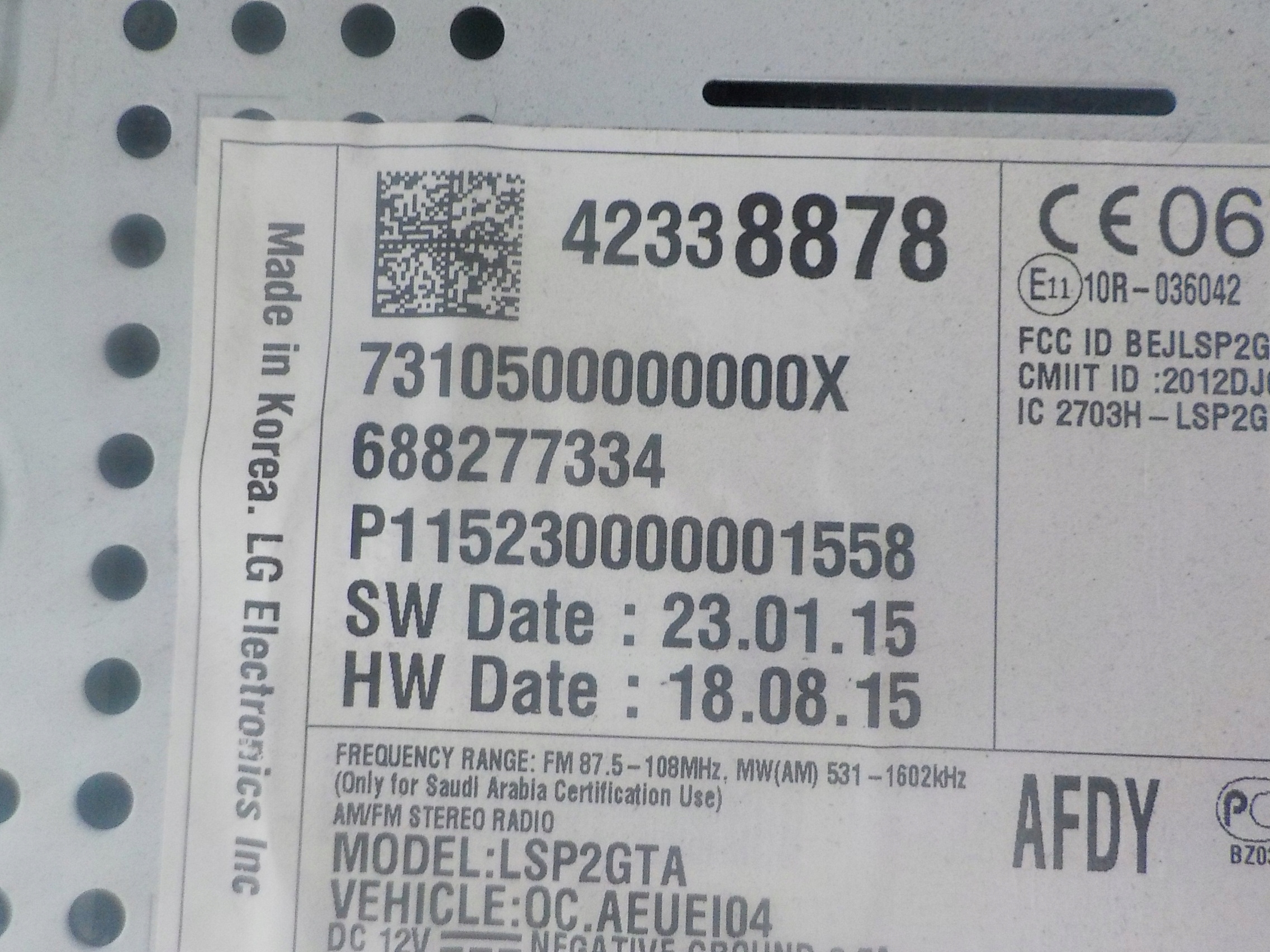 OPEL CORSA E RADIO Navigation FABRYCZNA 42338878