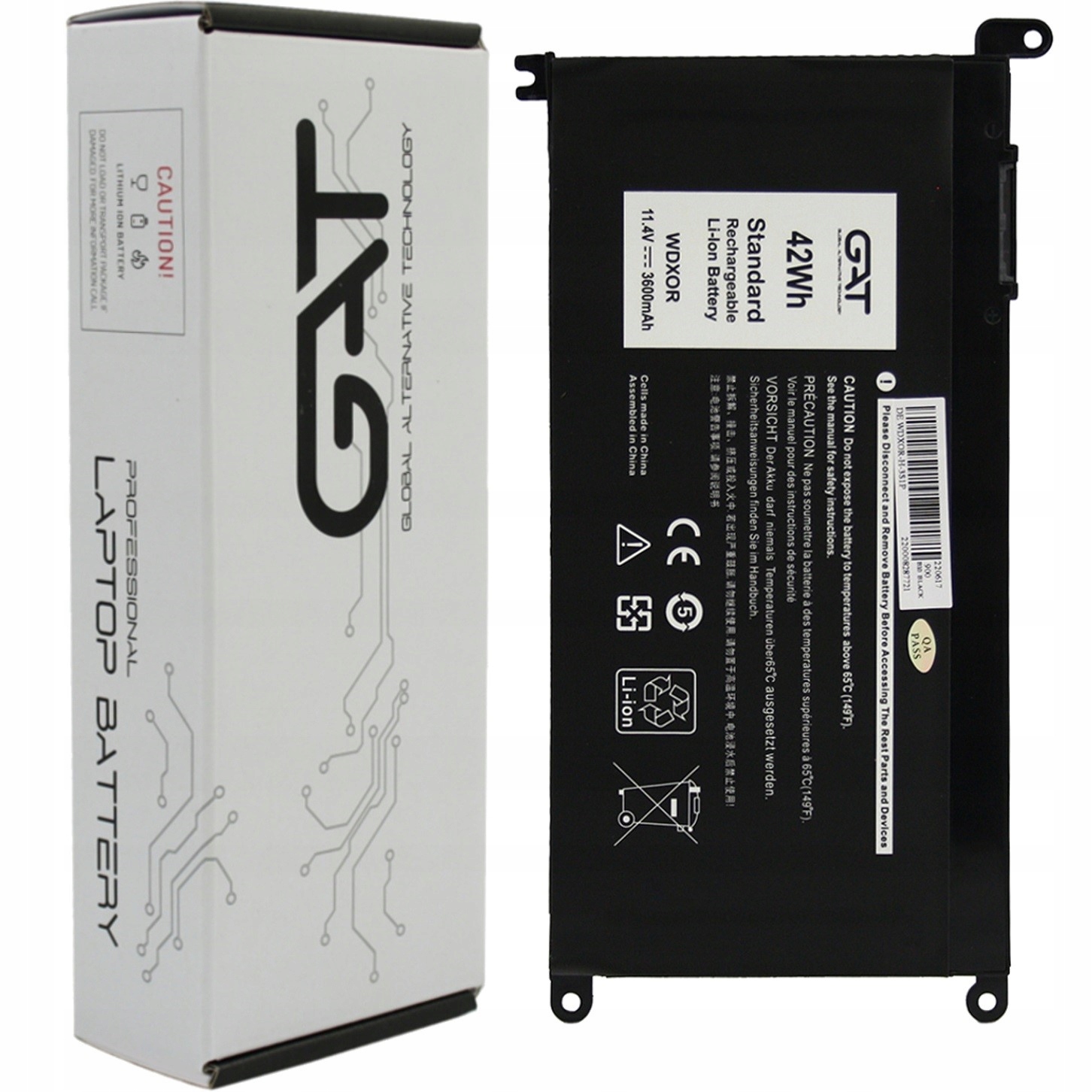 Bateria Wdxor 3CRH3 Do Dell Inspiron 13 5368 5379 15 5567 5568 5570 5770