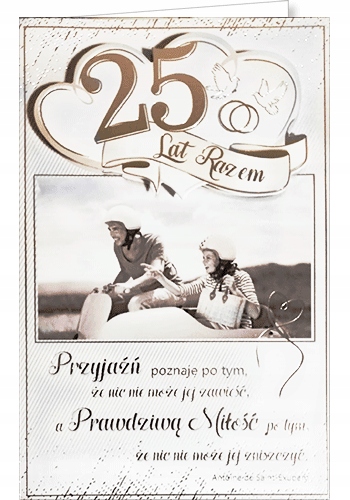 kartka na 25-lecie ślubu Rocznica ślubu RS04