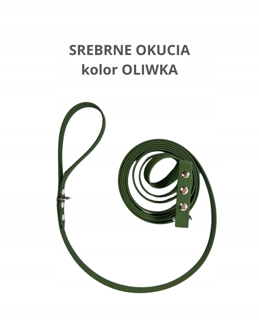 Levně odolné vodítko pro psa 5 m stříbrné kování/ oliva