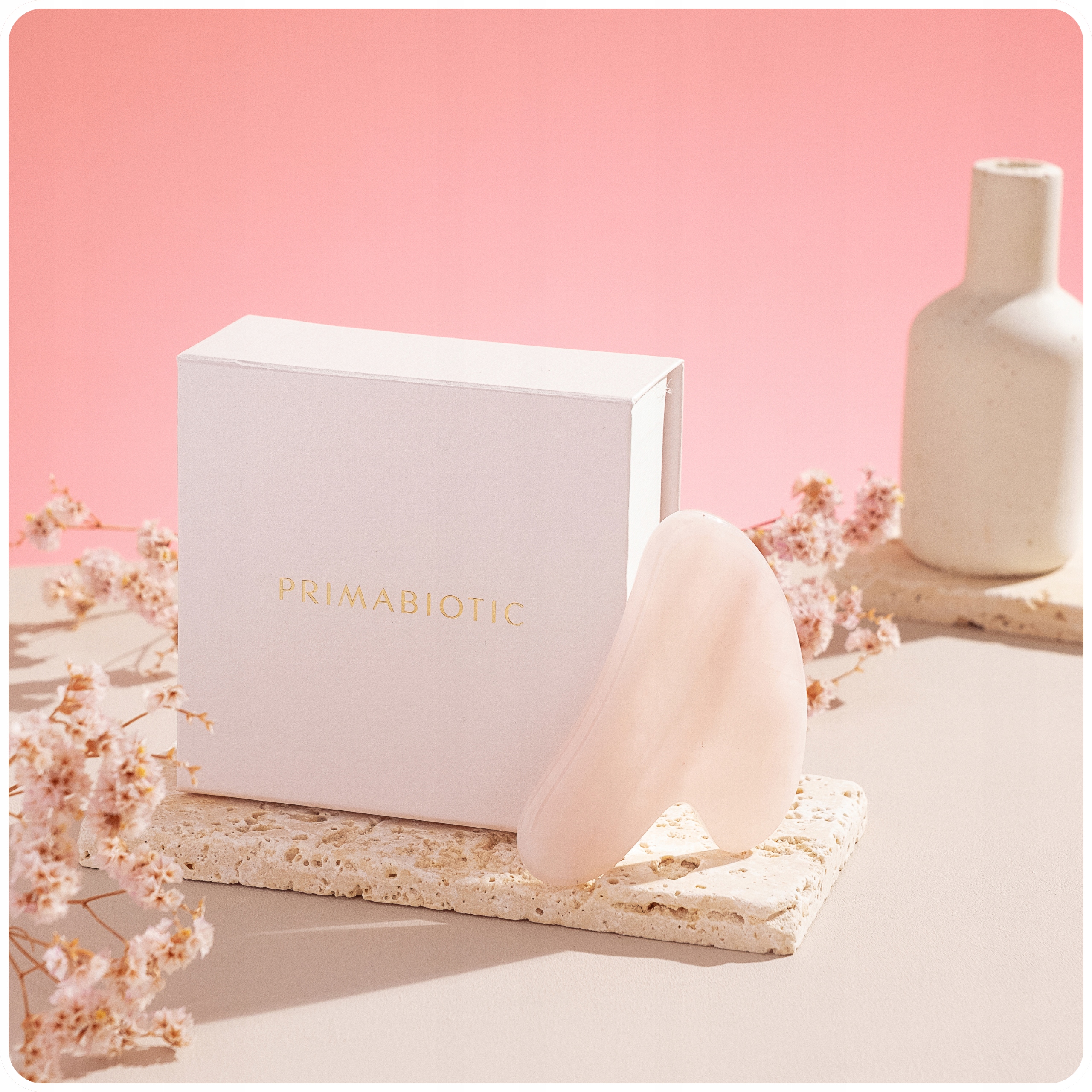 KAMIEŃ GUA SHA Z RÓŻOWEGO KWARCU PRIMABIOTIC Marka Primabiotic