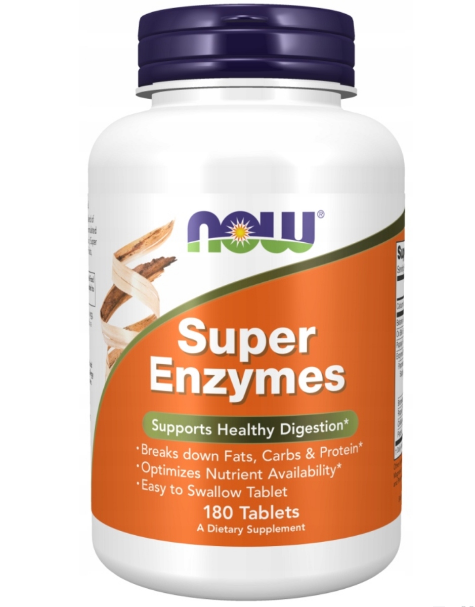 NOW Foods Super Enzymes 180 Tabletek ENZYMY TRAWIENNE