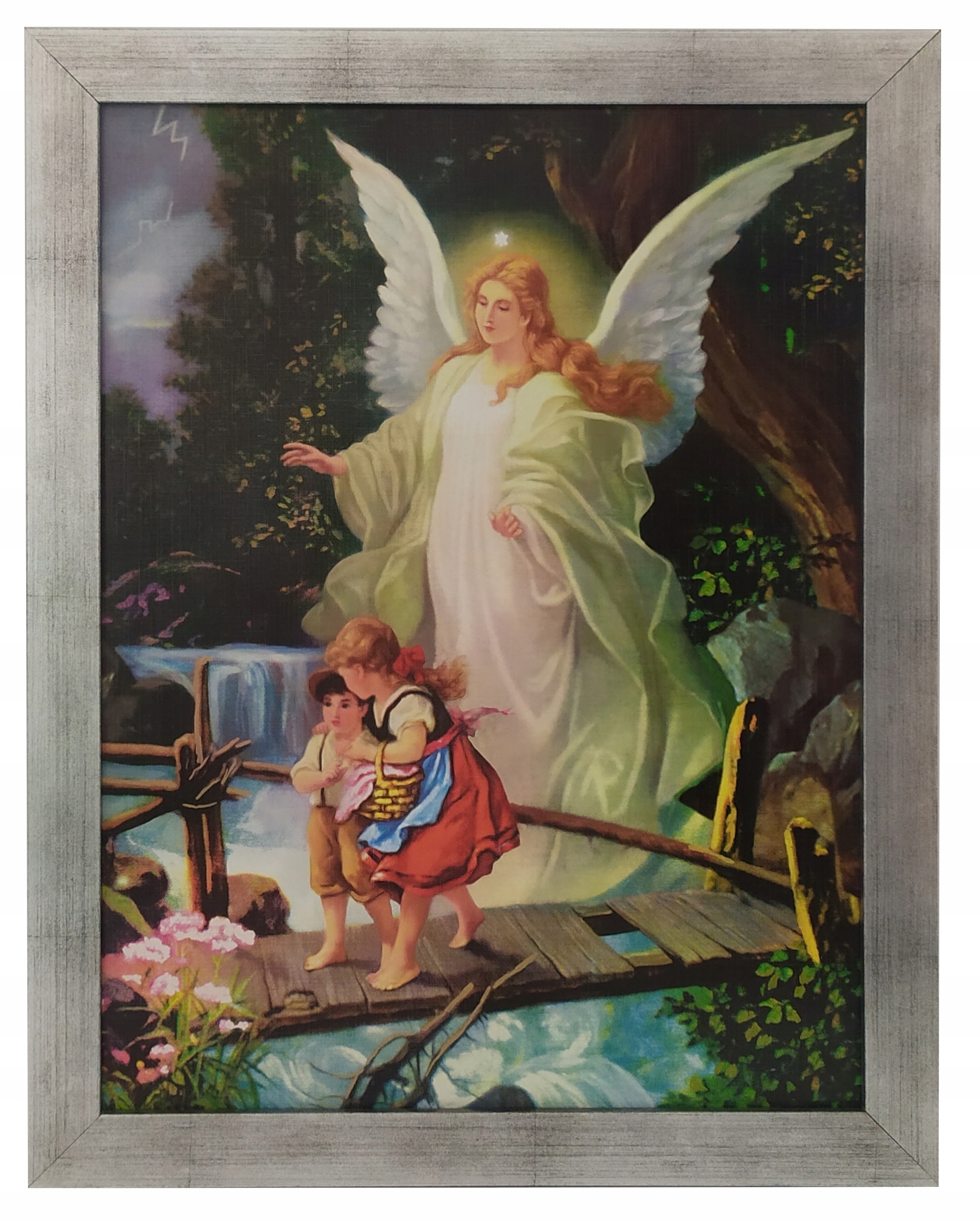 

Obrazy Aniołka Anioła Stróża 35X45 Srebrna Rama