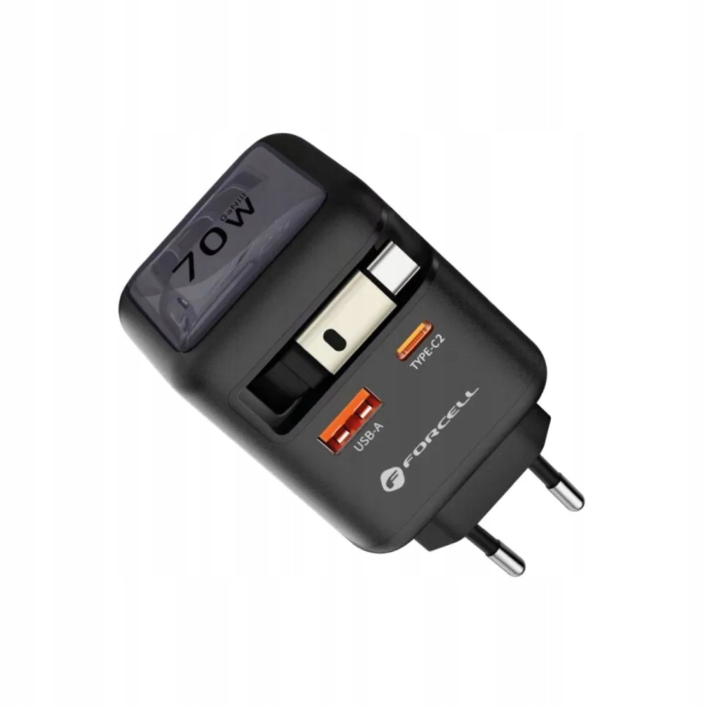 Síťová Nabíječka Pro Telefon Gan Usb C Usb A Navíjecí Kabel Usb C Pd