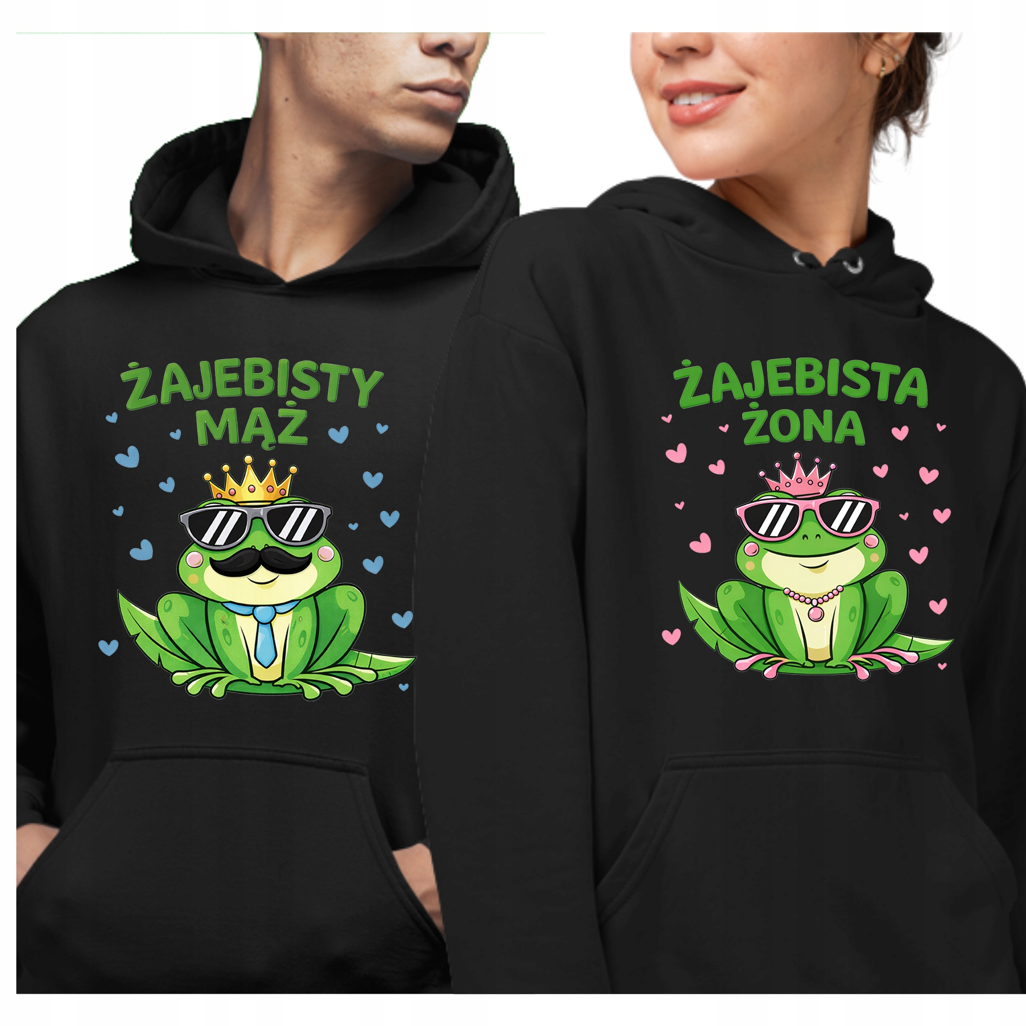 Mikiny pro páry Žajeb*sty Manžel Manželka Sada dvou mikin Dárek Valentýna S