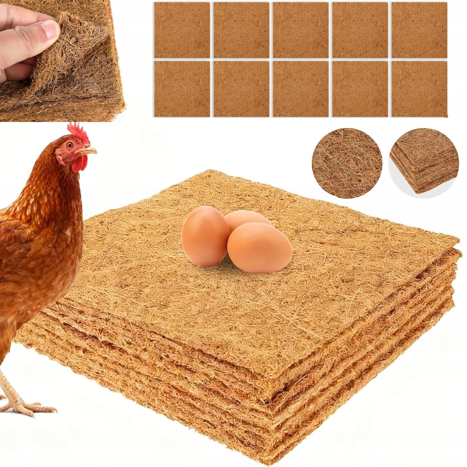 Levně Podšívka Do Kurníku Pro Slepice K Chovu, Přírodní Hnízdní Podložka Pro Kuřata
