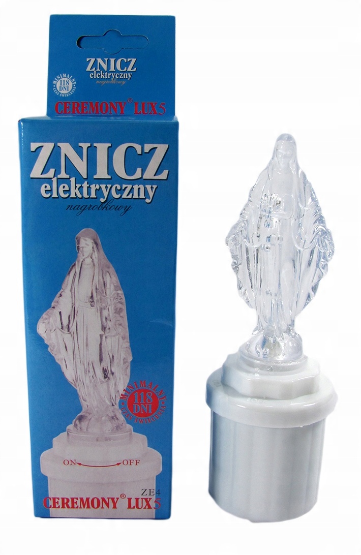 

Duży wkład znicz elektryczny Maryjka Led 17cm