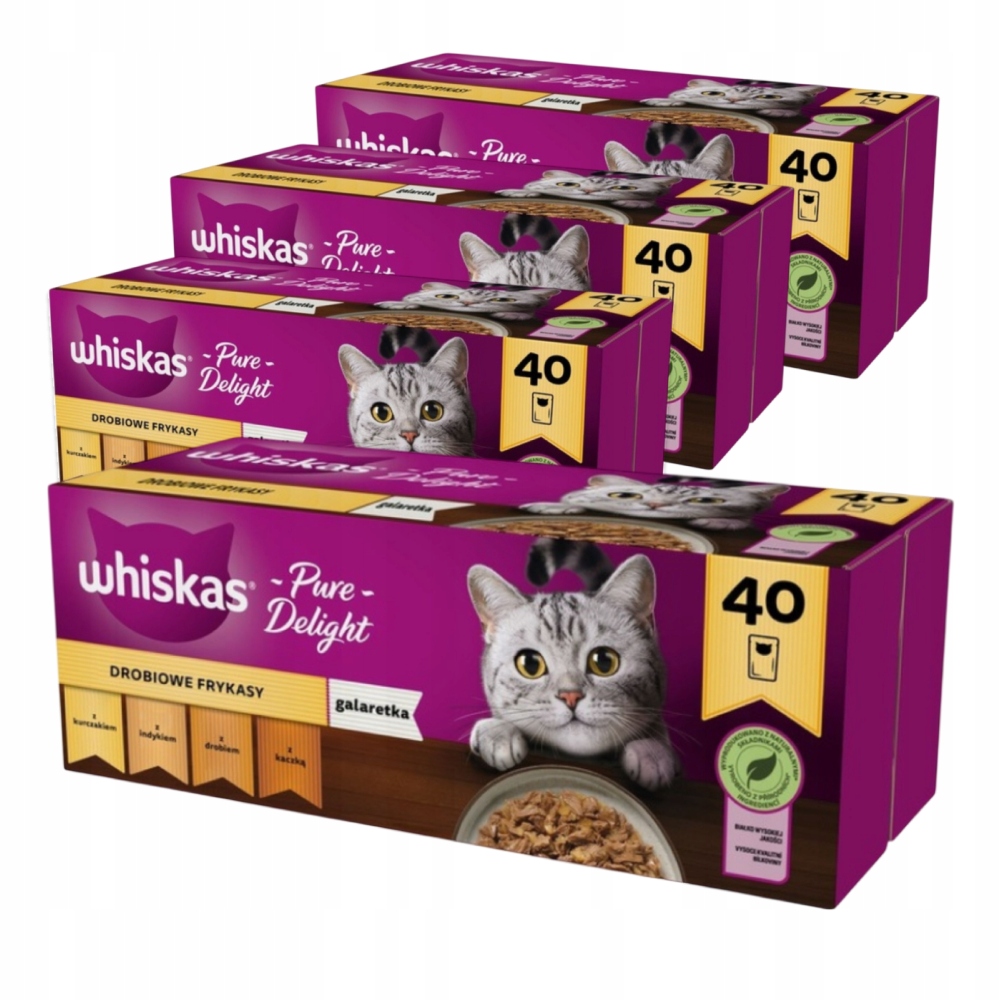 Zestaw 4X Whiskas Drobiowe Frykasy W Galaretce Karma Dla Kota, 40X85G