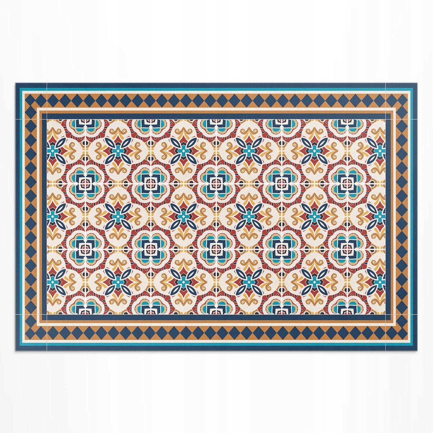 Koberec Vinylový Voděodolný Uv Květinová geometrie ozdobné dlaždice 60x90 cm