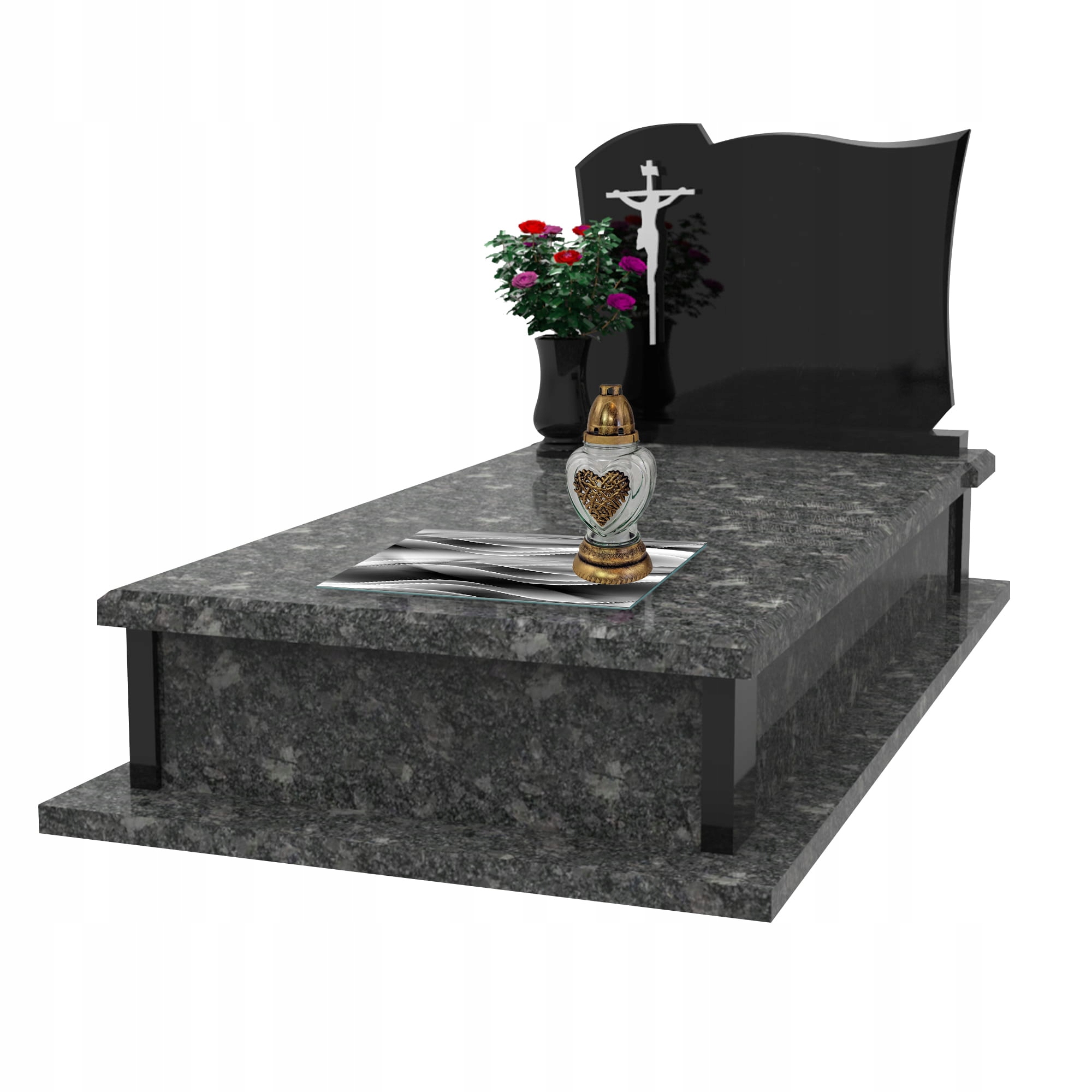 SZKLANA PODSTAWKA POD ZNICZE 40x40cm Jedwab 242h Stan opakowania oryginalne