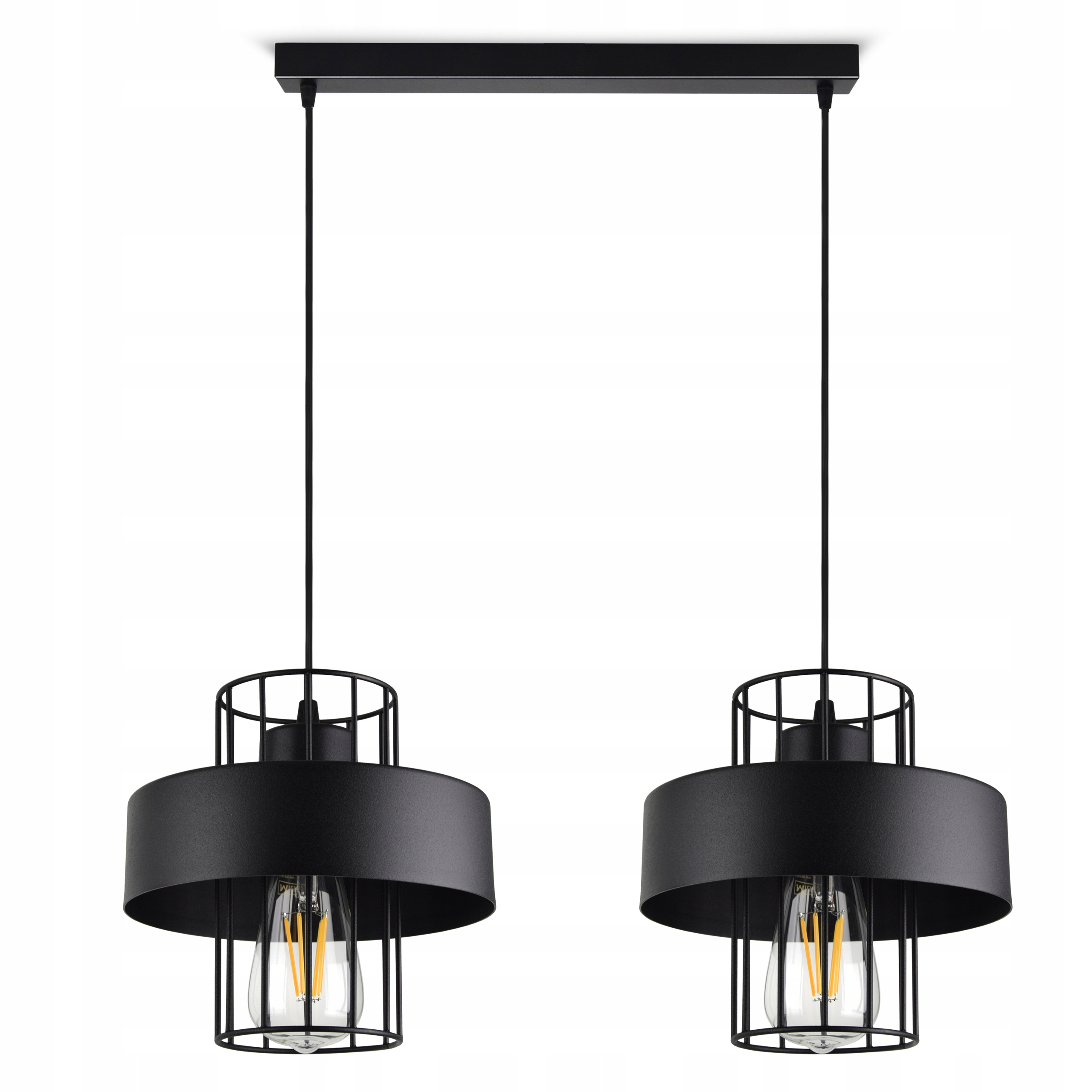 

Lampa Wisząca Żyrandol Plafon Czarny Biały Loft