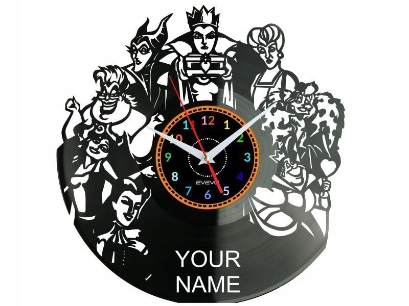 Villas Bajka Vaše jméno Nástěnné hodiny Vinylová deska Moderní De