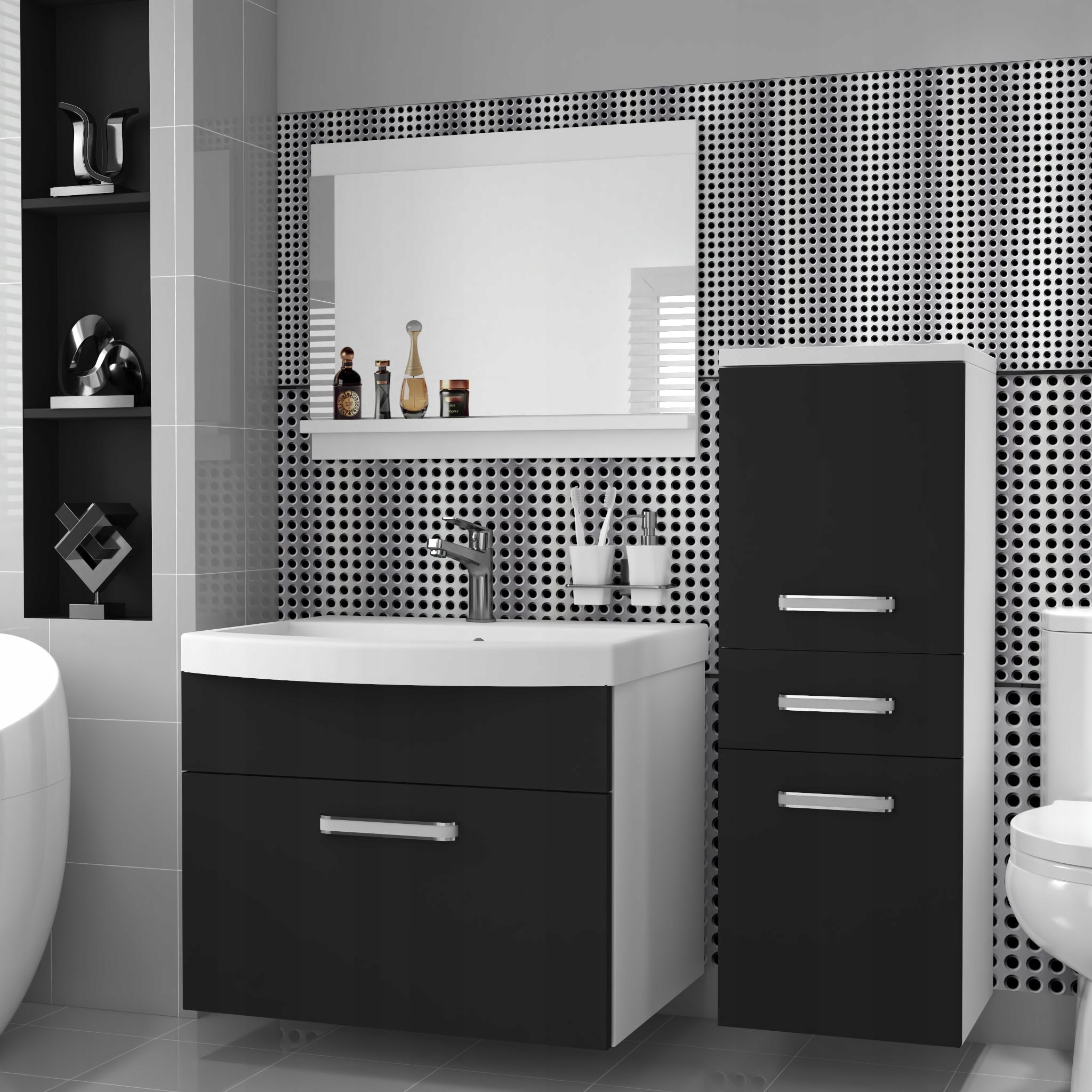 Meble łazienkowe z LUSTREM z UMYWALKĄ Wykończenie matowe