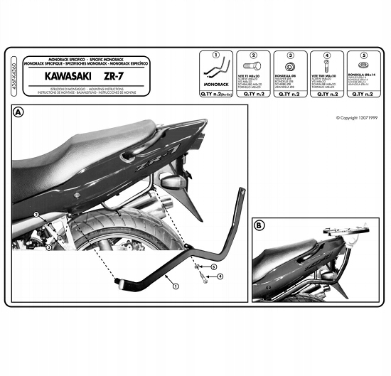 Kappa centrálny rošt Kawasaki ZR7 ZR7S 750 K4360