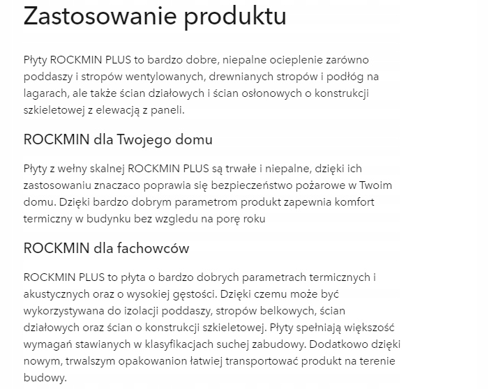 WEŁNA ROCKWOOL ROCKMIN PLUS 037 20CM Grubość 200 mm