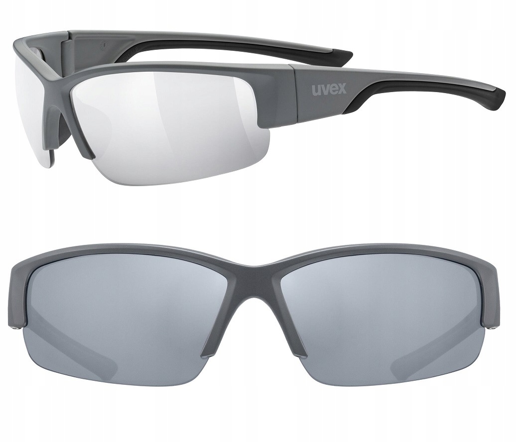 Uvex Okulary rowerowe Sportstyle 215 grey mat Szyba grey mirror S3