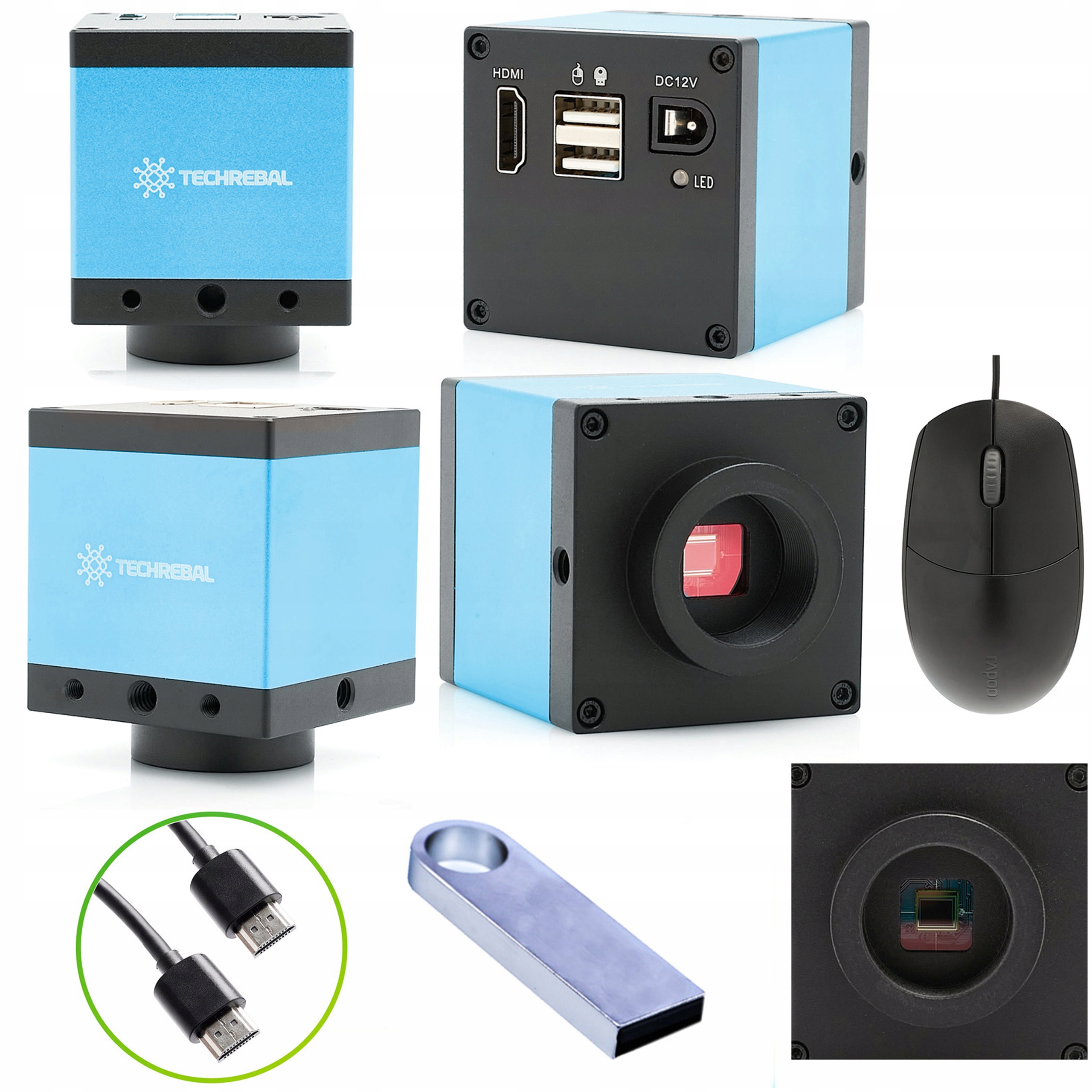 Kamera Pro Digitální Stereoskopický Mikroskop Blue West 16 Mp FULLHD&4K Usb