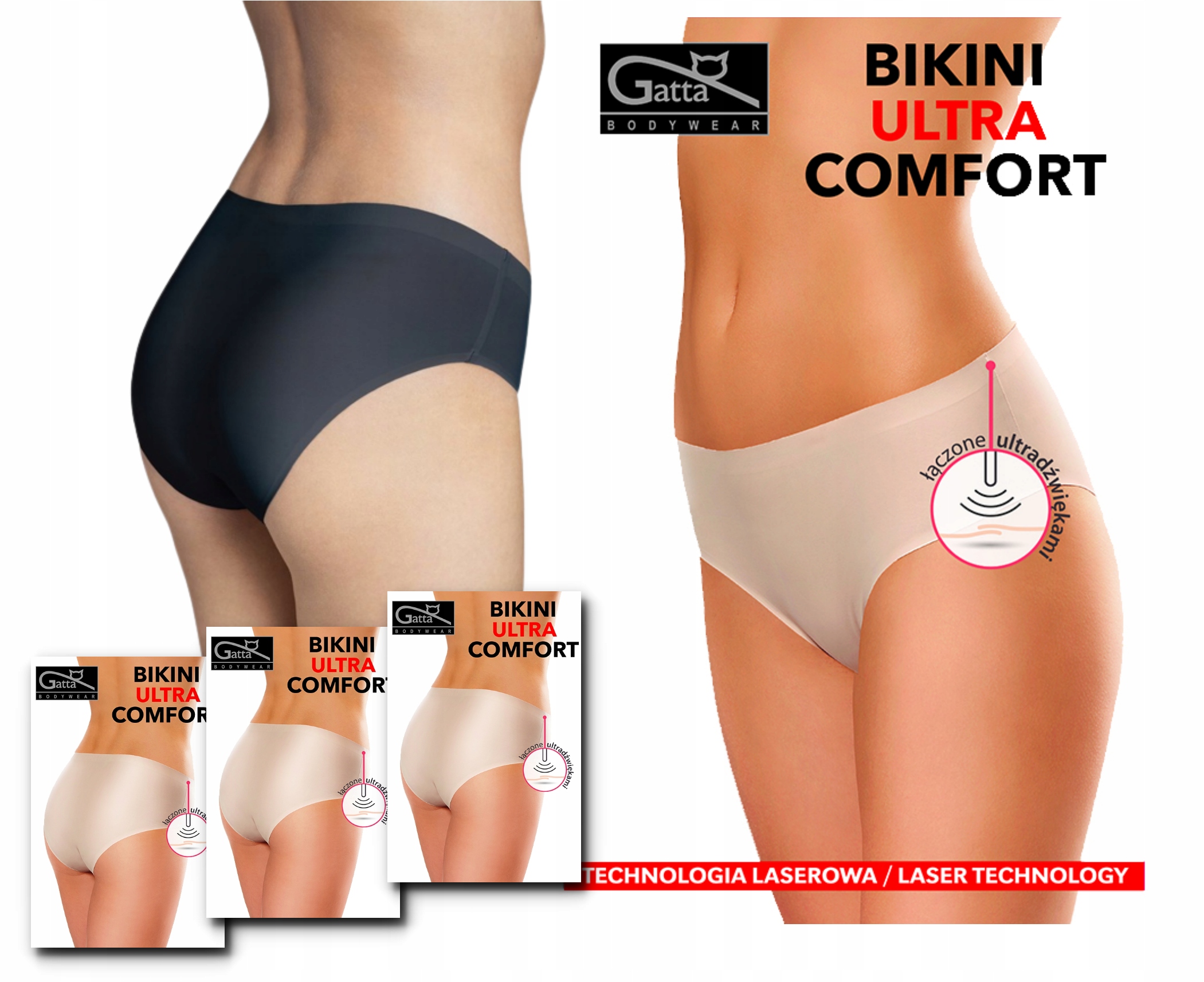 

Figi Bikini Ultra Comfort Gatta S czarne 3-PAK