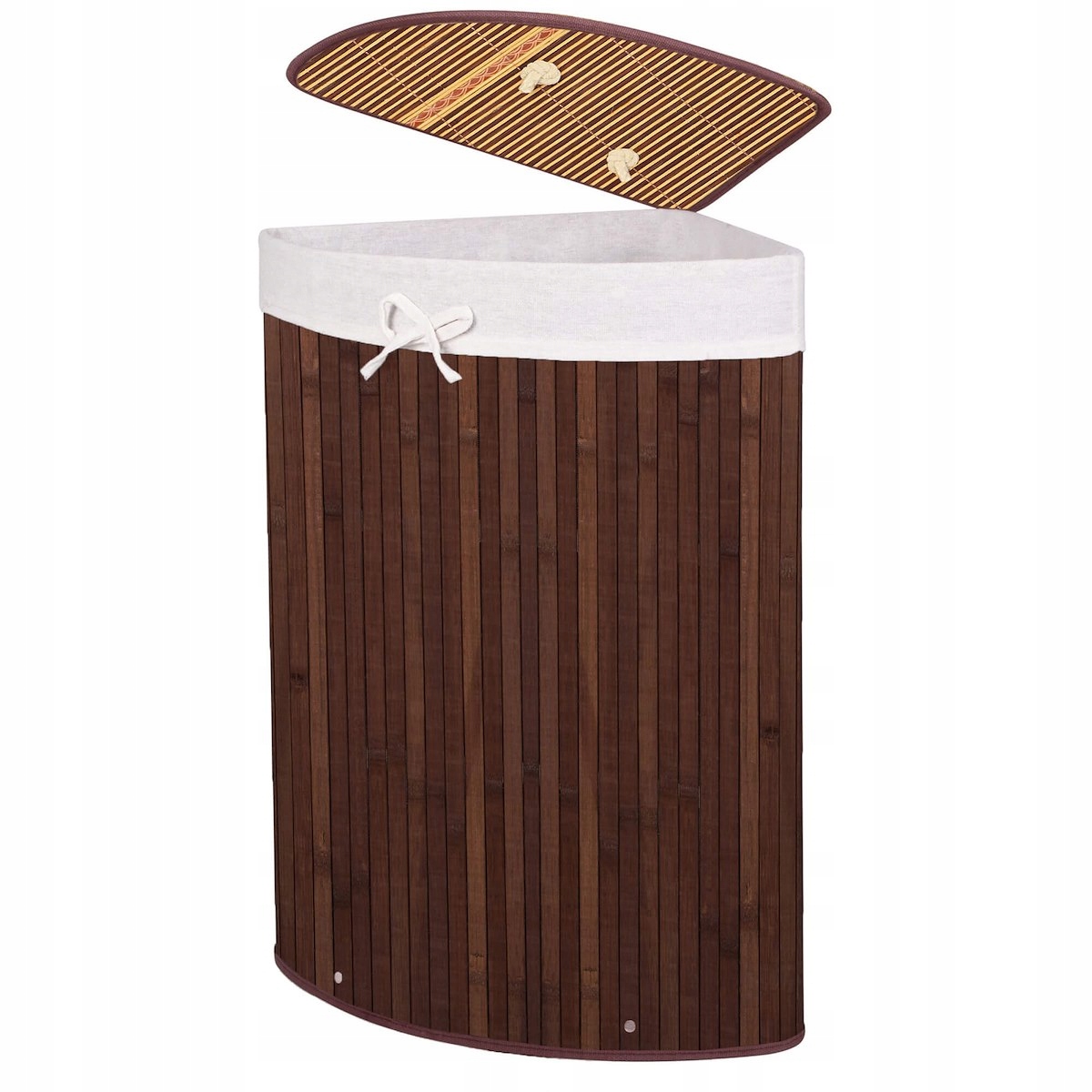 

Narożny Bambusowy Kosz Na Pranie Z Pokrywką 73L