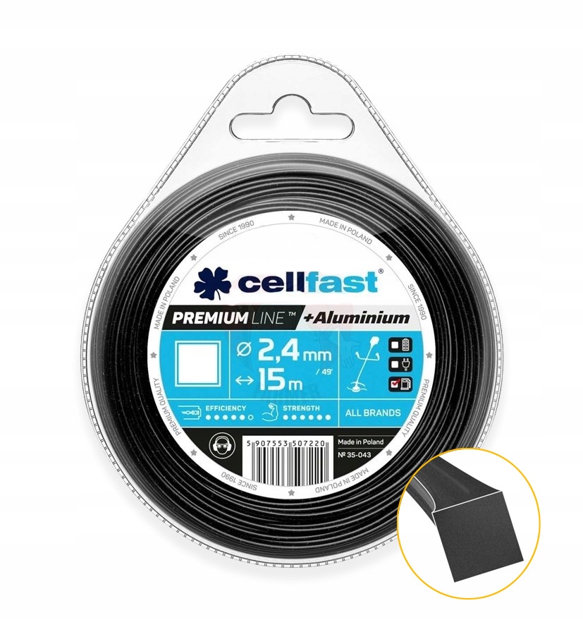 

Cellfast Żyłka Tnąca 2,4MM 15M Kwadrat Premium
