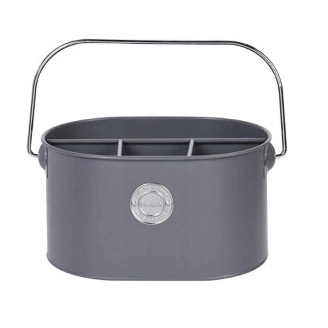 

Pojemnik metalowy na sztućce Szary organizer loft