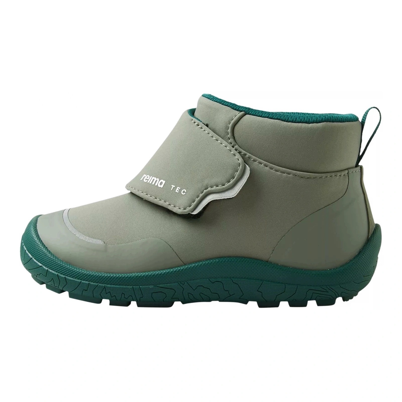 Buty barefoot na rzepy przejściowe dziecięce Reima Hyppii Greyish green 22