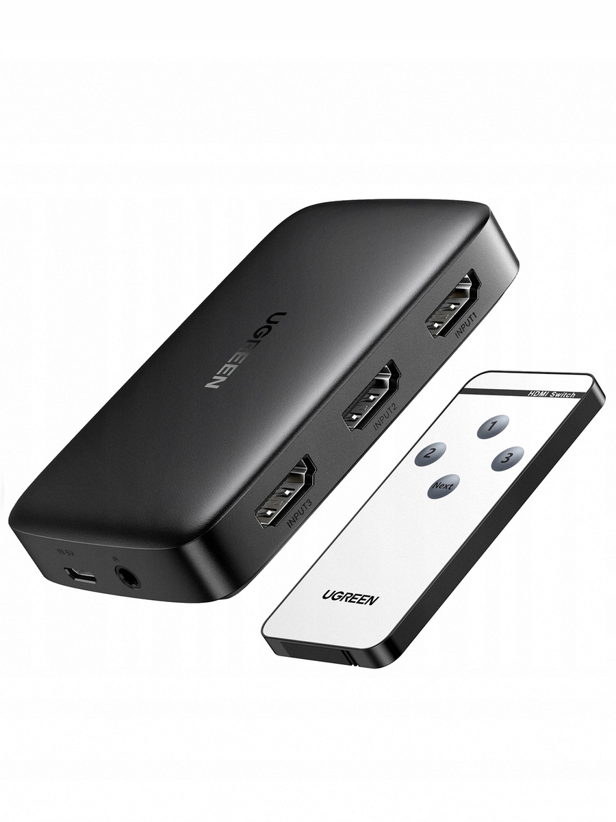 

Przełącznik Switch Ugreen CM332 3W1 Hdmi 1.4 4K