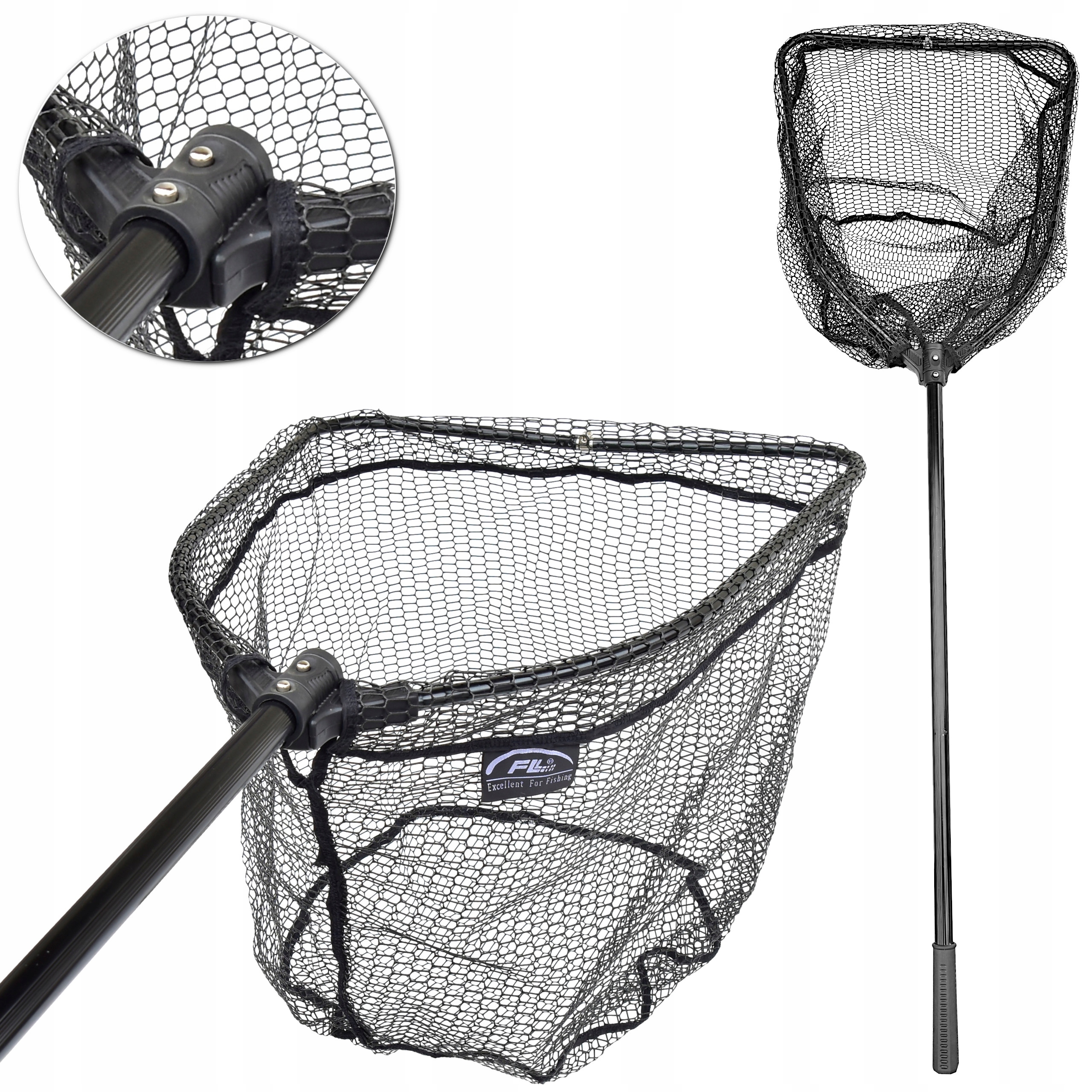 Mocny PODBIERAK Wędkarski GUMOWANY FL 160 cm