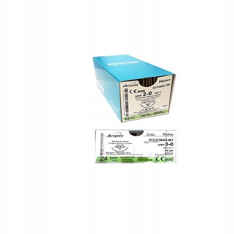 

Atramat Nylon 2/0 nici niewchł. 3/8 koła CE24 75cm