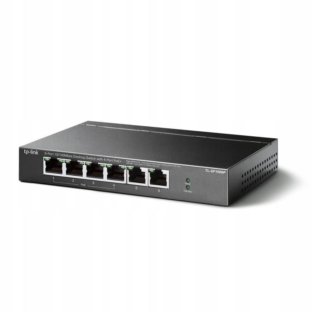 TP-link TL-SF1006P 6x10/ 100 (4xPOE+) 67W kovový Cctv switch TL-SF1006P