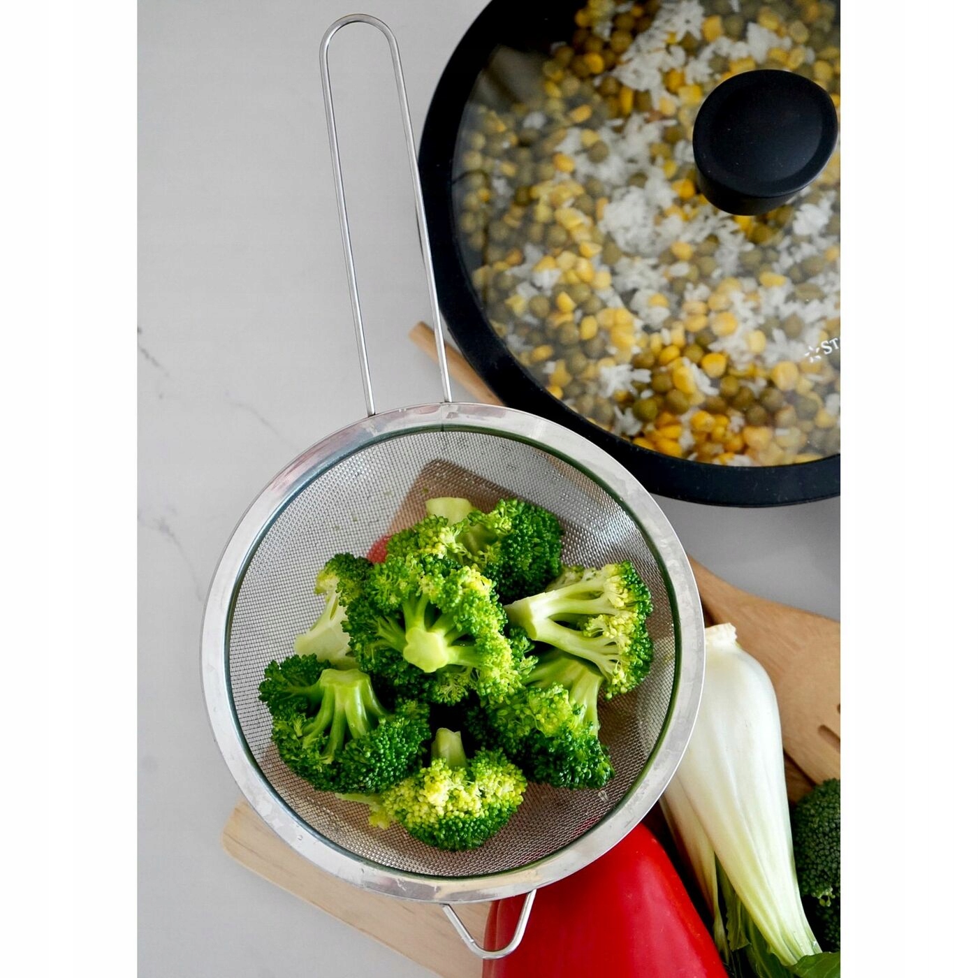 Stalowy DURSZLAK CEDZAK gęste sitko kuchenne z rączką stal nierdzewna Tadar Marka Tadar