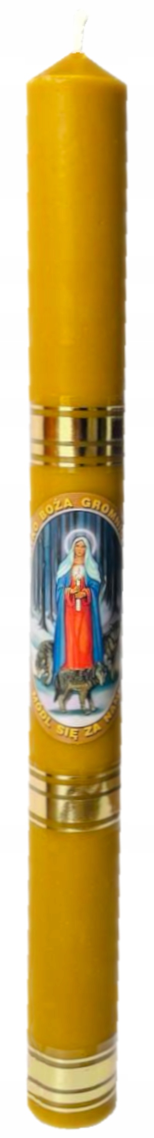 Świeca Gromnica 3x33 Wosk pszczeli Matka Boża Gromniczna napis