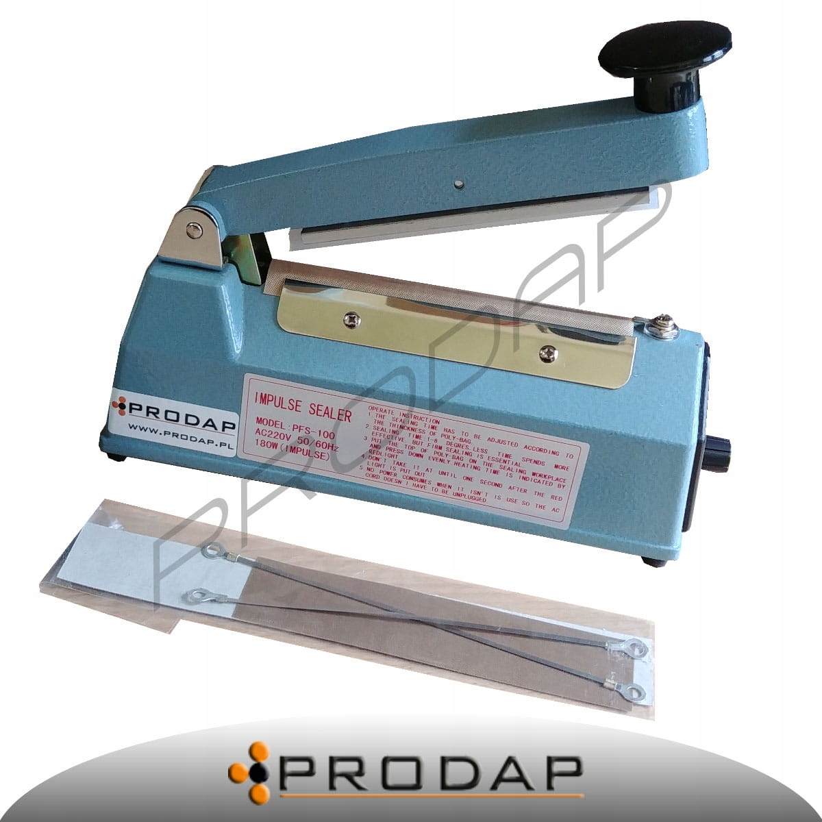 ZGRZEWARKA RĘCZNA IMPULSOWA 100mm 2mm DO FOLII WORECZKÓW OPAKOWAŃ METALOWA Model PFS100