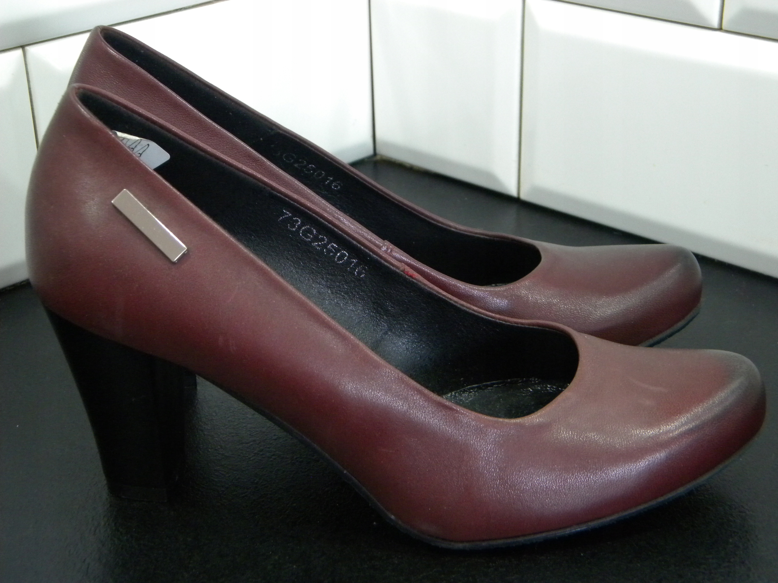 Dámské lodičky s koženým sloupkem Lampert 36 Bordo